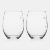 1e papieren bruiloft Jubileum handtekening Wijnglas Zonder Voet (Rechts)