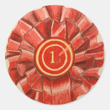 1e plaats rode rosette-sticker