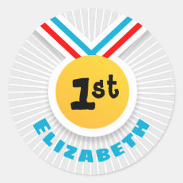 1e plaats ronde sticker
