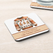 1e plaats Winnaar Ugly Sweater Contest Gingerbread Bier Onderzetter (Linkerzijde)