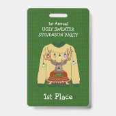 1e plek Ugly Sweater Kerstwinnerbadge Badge (Front)