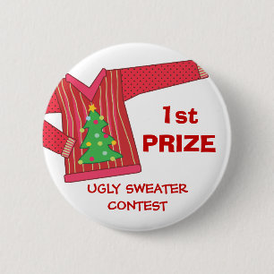 1e Prijs Ugly Sweaters Holiday Button