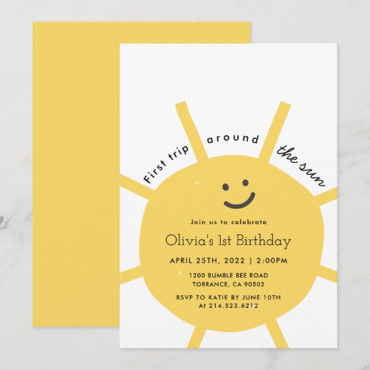 1e reis rond de eerste uitnodiging van de Zon (Voorkant / Achterkant)