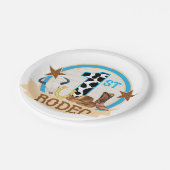 1e Rodeo verjaardag Papieren Bordje (Gekanteld)