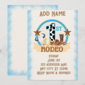 1e Rodeo verjaardagsuitnodiging Kaart (Voorkant / Achterkant)