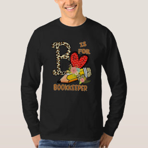 1e Schooldag Boekhouder Luipaard Bloemen Lesgeven T-shirt