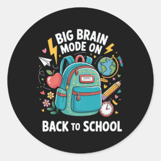 1e schooldag voor kinderen, Jongens, Leraren. Back Ronde Sticker