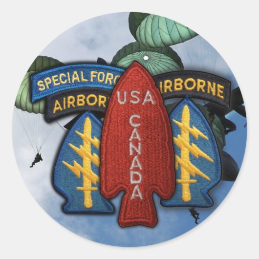 1e Special Service Force 1e SSF SF SFG patch Ronde Sticker (Voorkant)