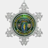 1e speciale operationele groep tin sneeuwvlok ornament (Voorkant)