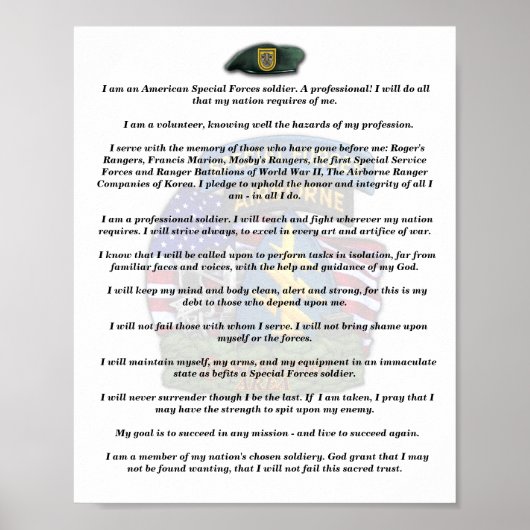 1e speciale troepengroep veteranen - veteranen - k poster (Voorkant)