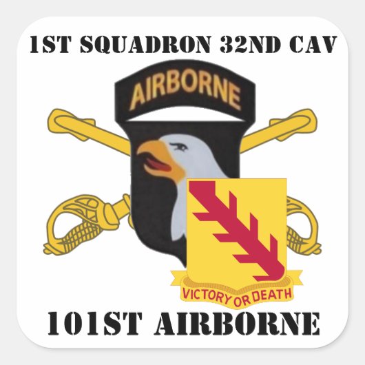 1E SQUADRON 32E CAVALERIE 101E STICKERS IN DE LUCH (Voorkant)