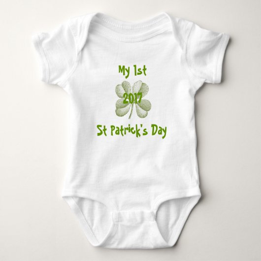 1e St Patrick's Day Onsie voor baby Romper (Voorkant)
