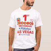 1e trouwdag Fantastisch Las Vegas-koppel T-shirt (Voorkant)