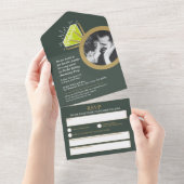 1e trouwfeestje groene peridot ring all in one uitnodiging (Afscheurbaar)