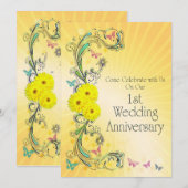 1e trouwjubileumfeest uitnodiging (Voorkant / Achterkant)