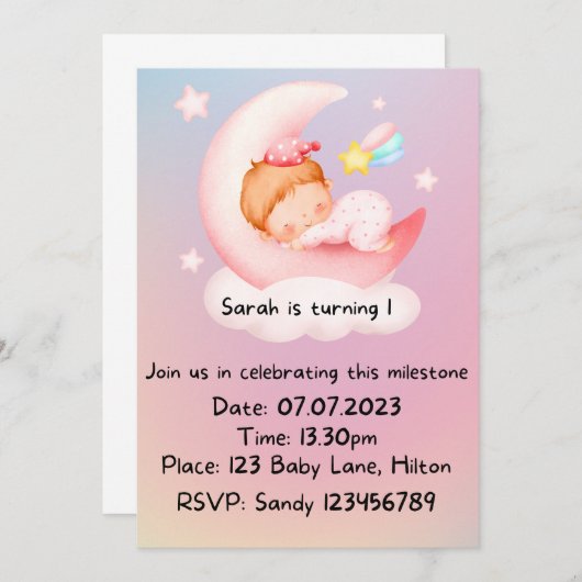 1e uitnodiging op zaterdag (Voorkant / Achterkant)