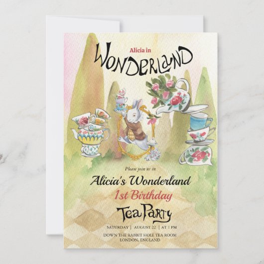 1e uitnodiging op zaterdag | Tea Party (Voorkant)