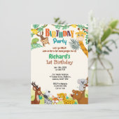 1e uitnodiging tot Oerwoud van Birthday (Staand voorkant)