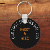1e Vaderdag cadeau, Gepersonaliseerde Dad sleutelh Sleutelhanger (Voorkant)