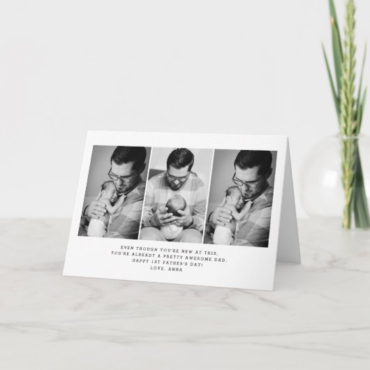 1e Vaderdag Gevouwen Wenskaart (Voorkant)