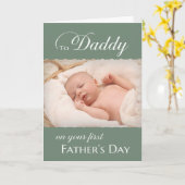 1e Vaderdag voor papa - eenvoudig voeg foto toe Kaart (Gele Bloem)