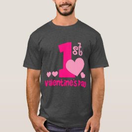 1e valentijn`s dag donker Basic mannen`sT-Shirt T-shirt