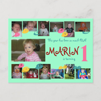 1e verjaardag 12 maanden foto briefkaart