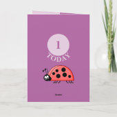 1e verjaardag 1 vandaag de dag de ladybugs paars kaart (Achterkant)
