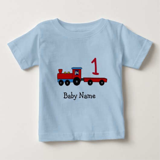 1e verjaardag Aangepaste trein T-shirt (Voorkant)