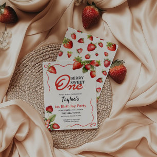 1e verjaardag aardbeien uitnodiging