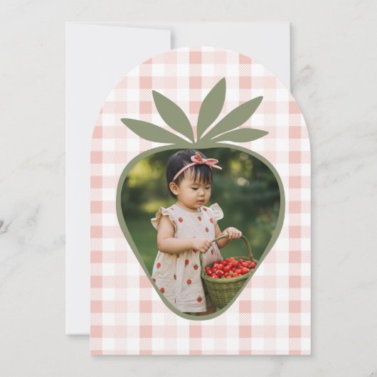 1e verjaardag aardbeienbessen eerste verjaardag fo kaart (Achterkant)