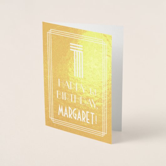 1e verjaardag - Art Deco Geïnspireerde look "1" + Folie Kaarten (Voorkant)