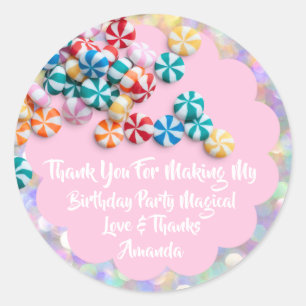 1e verjaardag Baby shower roze geleiproducten Ronde Sticker