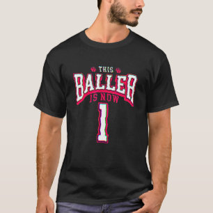 1e verjaardag Basketball 1 jaar oude dag T-shirt