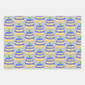 1e verjaardag blauwe Cake Inpakpapier Vel (Voorkant 3)