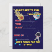 1e verjaardag - Boy- Space - Uitnodiging (Achterkant)