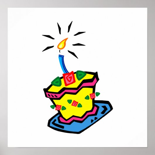 1e verjaardag Cake Poster (Voorkant)