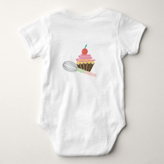1e verjaardag Cupcake en whiskyShirten voor Baby Romper (Achterkant)
