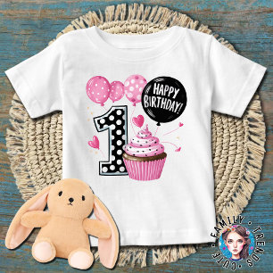 1e verjaardag Cupcake Pink