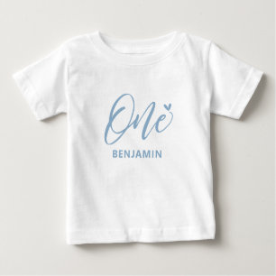1e verjaardag Cute Blue Heart en One Baby Shirt