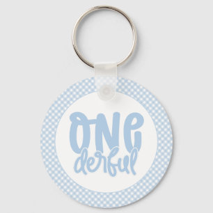 1e verjaardag Cute Pastel Blue nederful Sleutelhanger