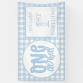 1e verjaardag Cute Pastel Blue nederful Spandoek (Verticaal)