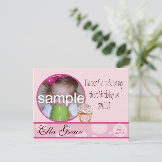 1e verjaardag Dank je wel Bedankkaart