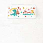 1e verjaardag Dino Party Flat Kleurrijk Spandoek (Insitu)