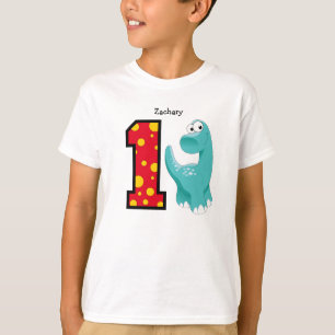 1e verjaardag Dinosaur - Aangepast T-shirt