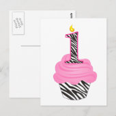 1e verjaardag Diva Cupcake Briefkaart (Voorkant / Achterkant)