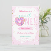 1e verjaardag Donut Party Kaart (Staand voorkant)