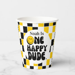 1e verjaardag een gelukkige kerel jongen verjaarda papieren bekers