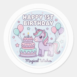 1e verjaardag eenhoorn sticker
