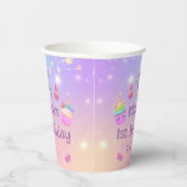 1e verjaardag eenhoorns cupcakes meisjeskleurig sc papieren bekers (Rechts)